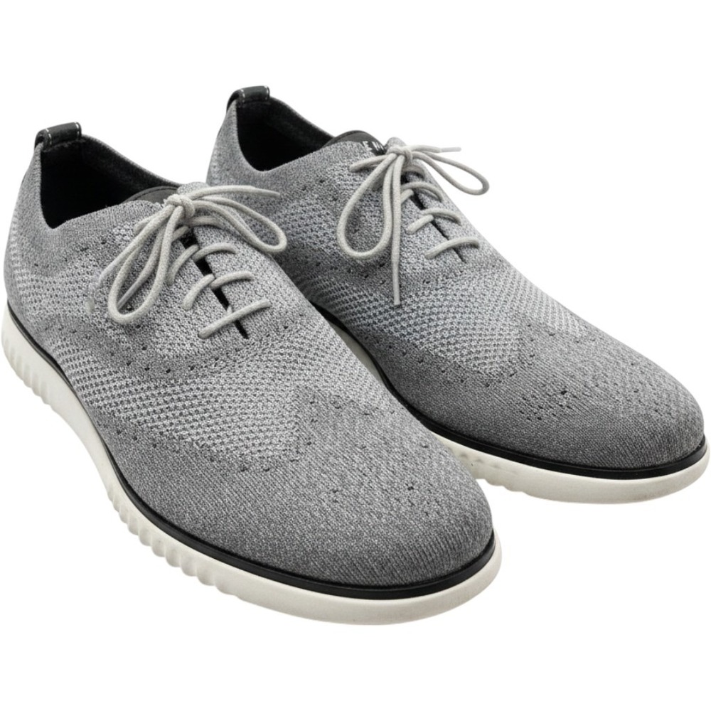 Cole Haan Zerogrand Stitchlite Wingtip Oxford Grey Knit Shoes C27565 Mens 13M